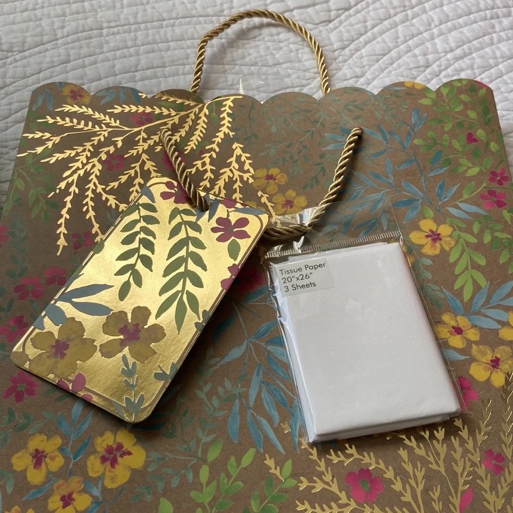 Simply Shabby Chic Set of 6 Gift Bags And Silk Paper Shopping Decor Storage NEW